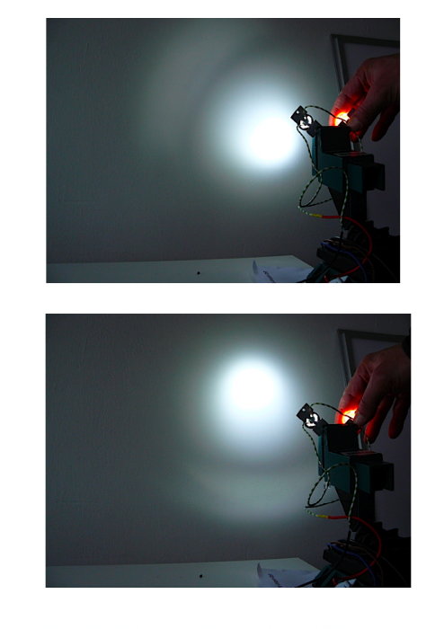 Die Twiddle Optik, aus dem Zentrum geschwenkt, ergibt unschöne Streuringe