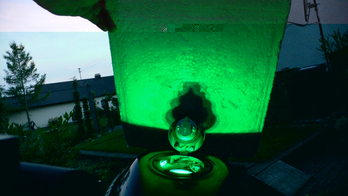 Nochmal die Platte um zu sehen was da an Licht raus kommt