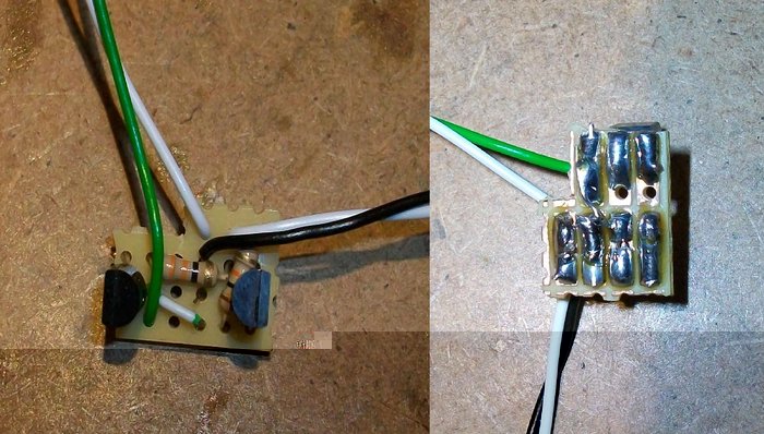 2-Transistor-KSQ "kleinstmöglich" gelötet